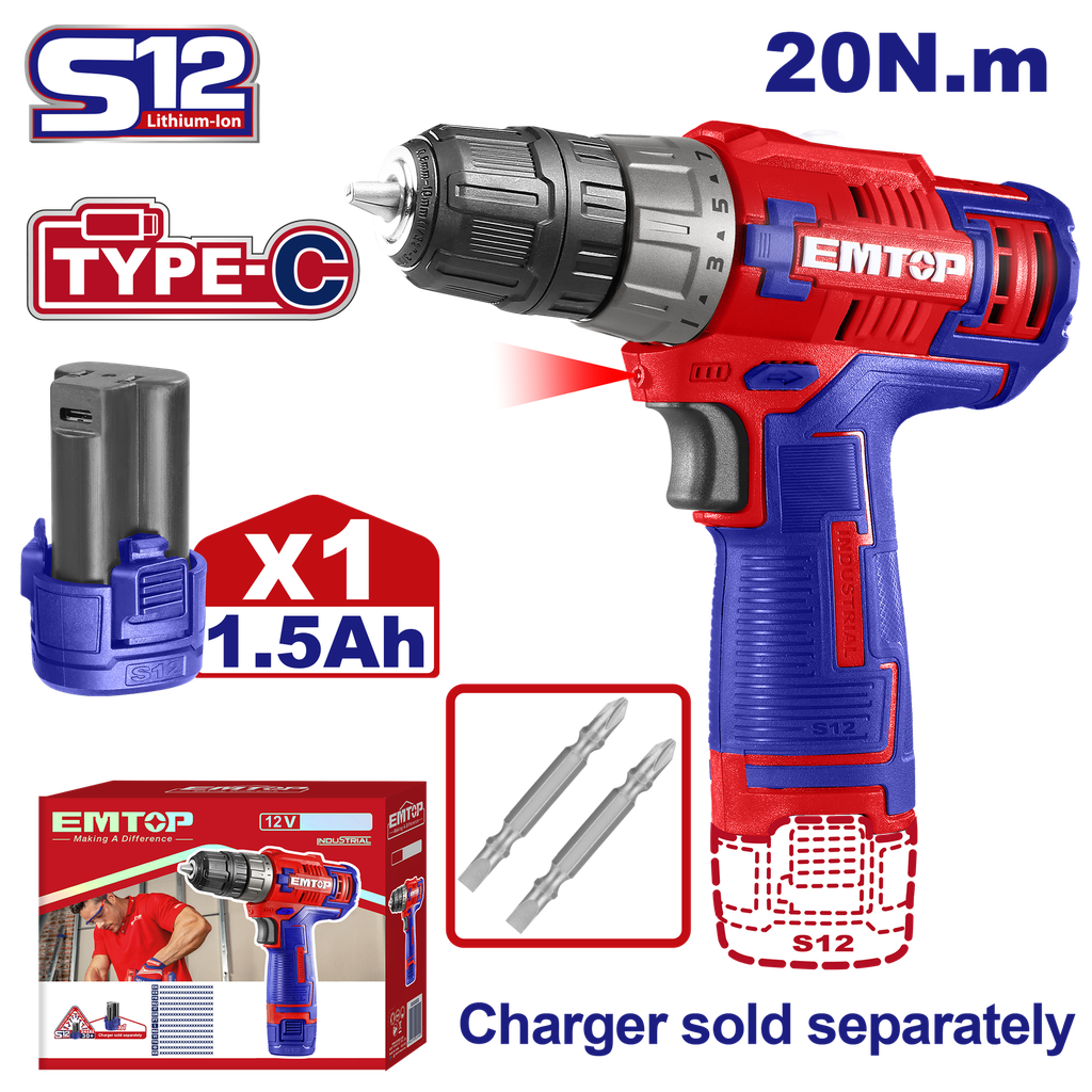 [ECDL12510] [ECDL12510] ECDL12510 Taladro inalambrico de iones de litio