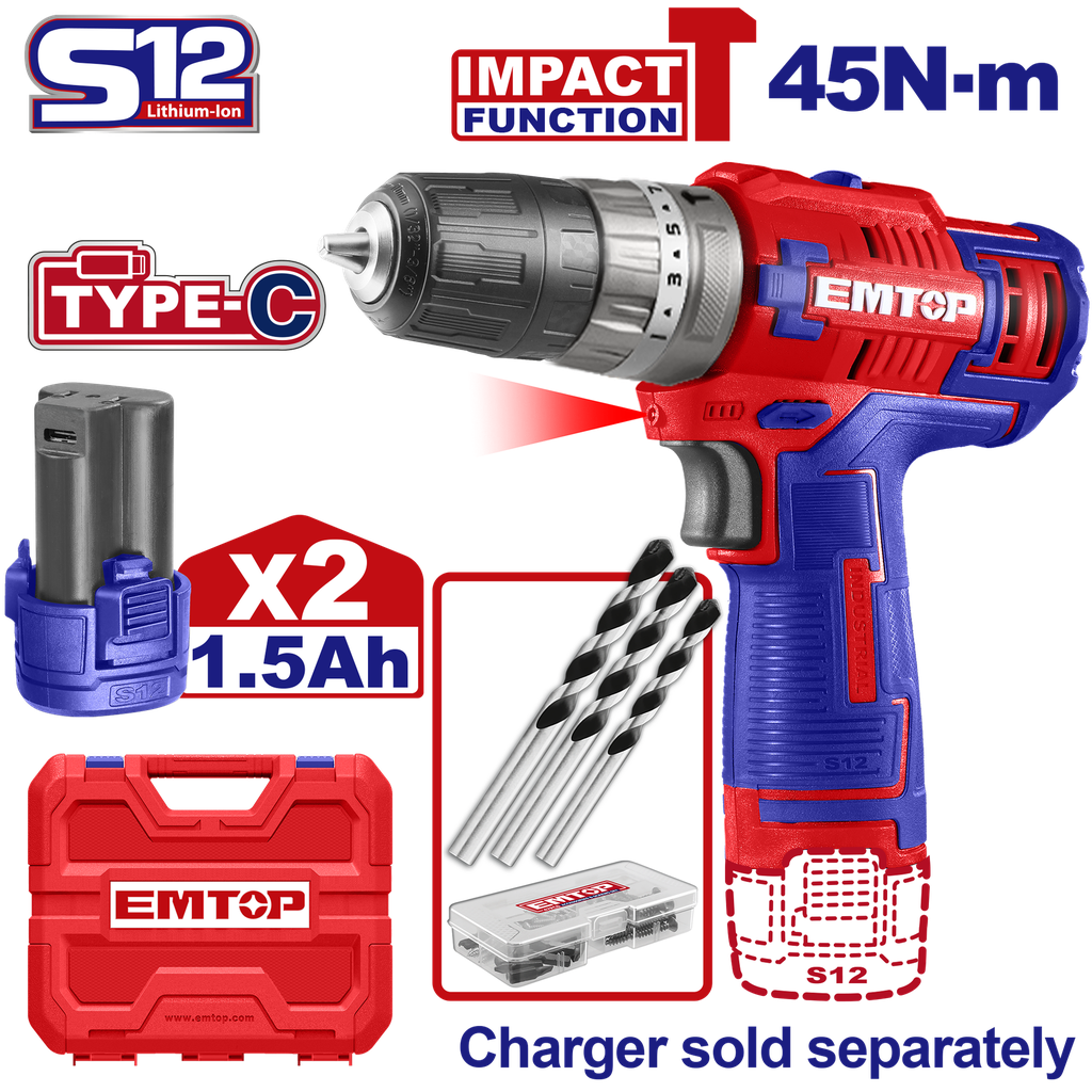 [ECIDL12620] [ECIDL12620] ECIDL12620 Taladro de impacto de iones de litio